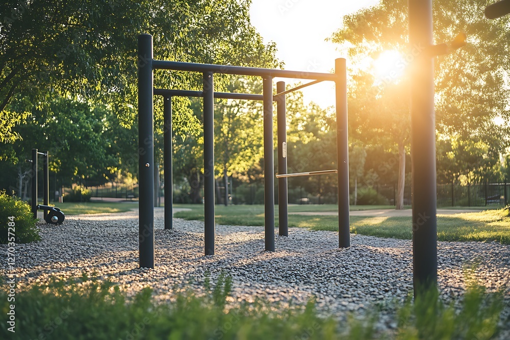 Fototapeta premium Outdoor Fitness Station in a Park