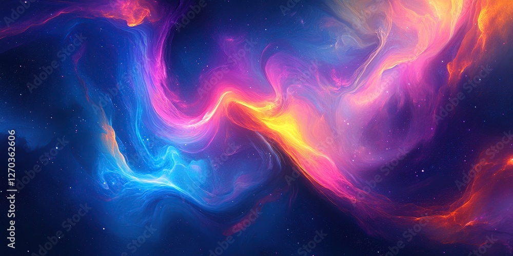 Cosmic Nebula Swirls Vibrant Hues Across Starry Canvas A Digital Painting of Celestial Abstract Art Cosmic Nebula Swirls Vibrant Hues Across Starry Canvas A Digital Painting of Celestial Abstract Art
