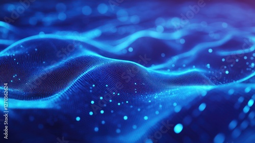 Abstract Blue Digital Wave