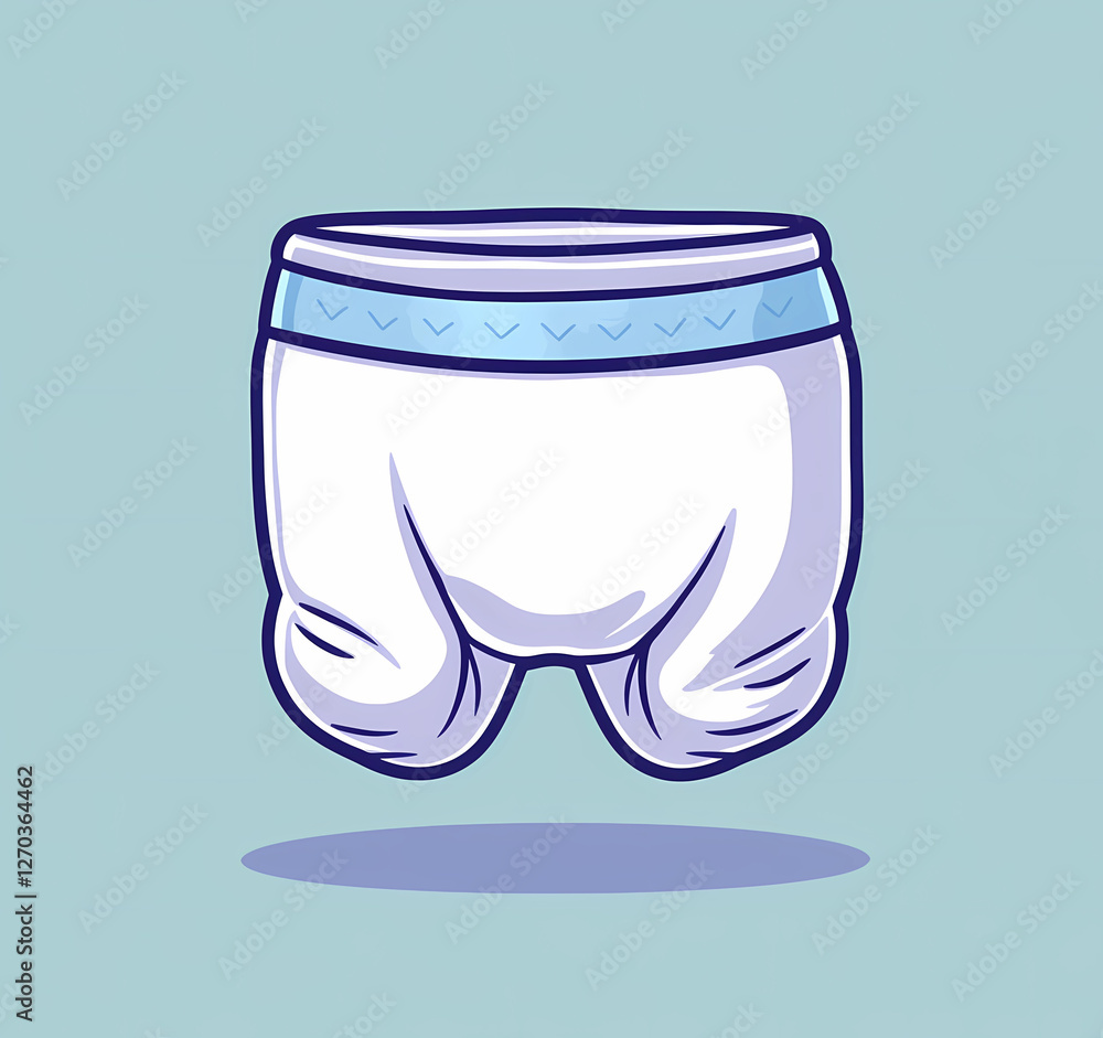 A cartoon drawing of a pair of underwear with a blue band A cartoon drawing of a pair of underwear with a blue band