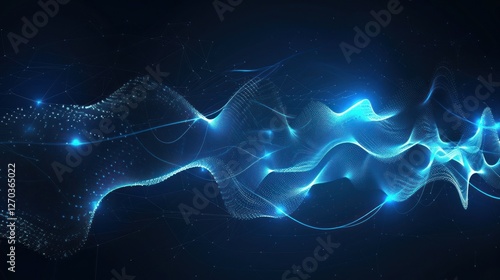 Abstract Blue Wave Digital Art