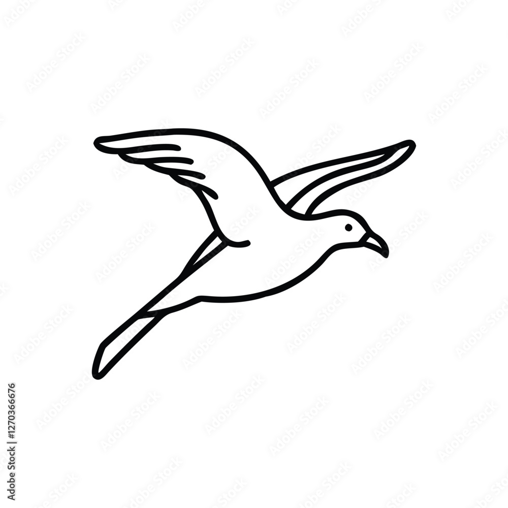 Soaring Bird Silhouette with Outstretched Wings – Minimal Vector Art Soaring Bird Silhouette with Outstretched Wings – Minimal Vector Art
