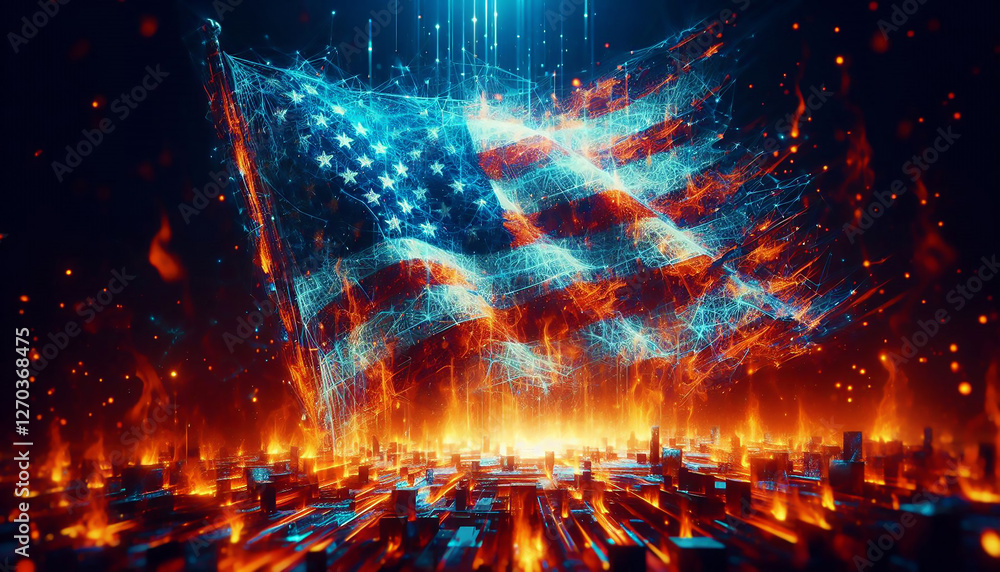 America Reimagined – The Flag’s Fiery Resurrection in the Digital Age America Reimagined – The Flag’s Fiery Resurrection in the Digital Age