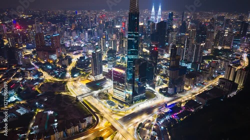 Hyperlapse of cityscape in night view