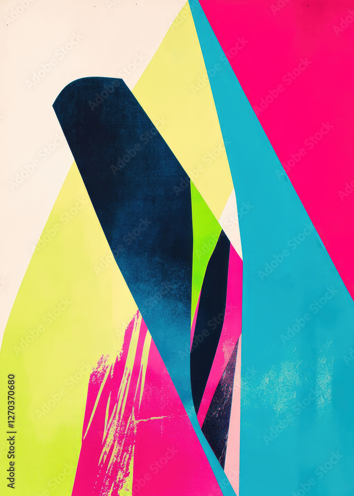 Obraz premium Colorful abstract geometric composition with bold shapes and modern design