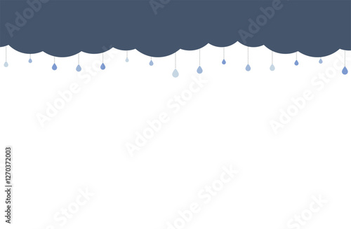 雲と雨のオーナメントの背景素材