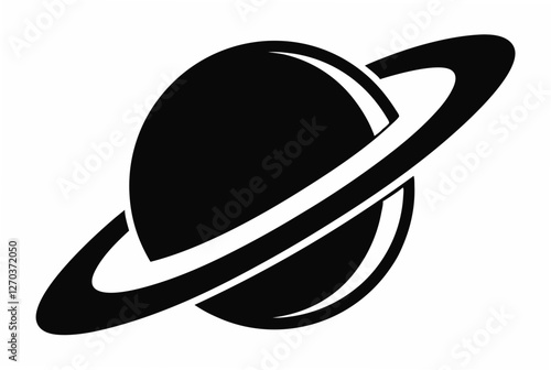 saturn silhouette vector illustration