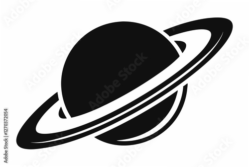 saturn silhouette vector illustration