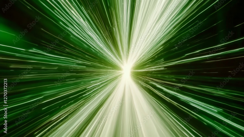 Dynamic green light burst with radial lines Dynamic green light burst with radial lines