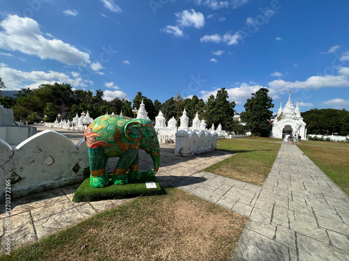 Elephant stattue at Wat Suan Dok in Chiang Mai