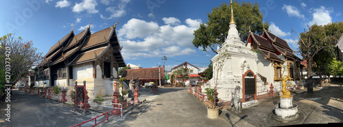Obraz na płótnie Panorama from Wat Prasat Buddhist temple w salonie