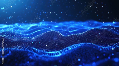 Abstract Blue Digital Landscape