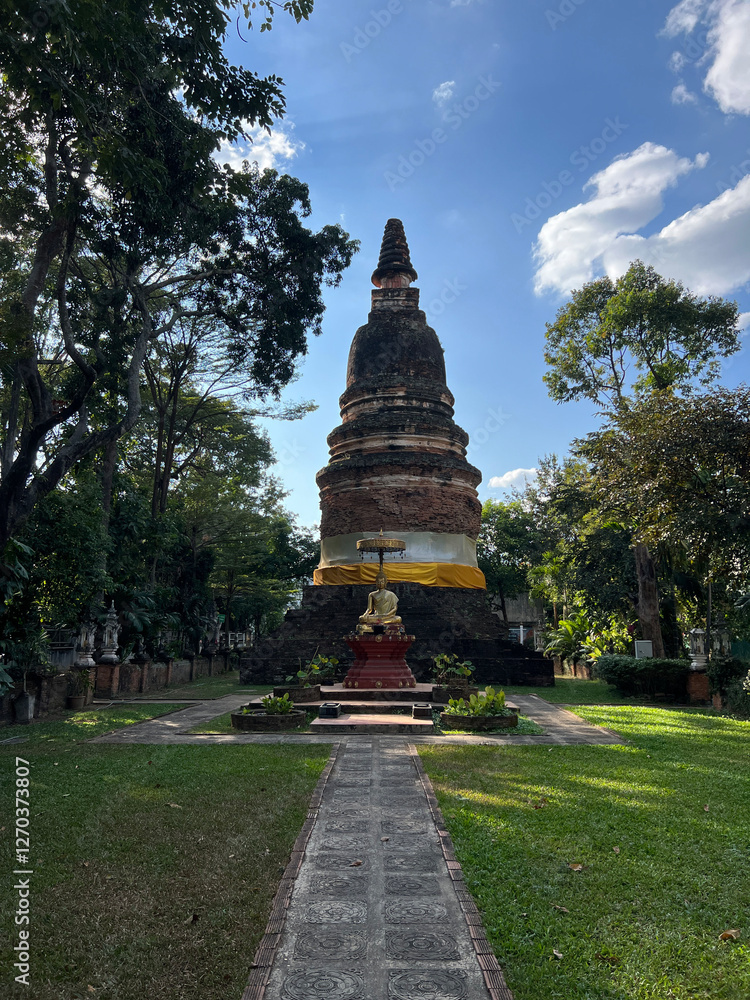 Stupa at Wat Pan Sao Buddhist temple in Chiang Mai