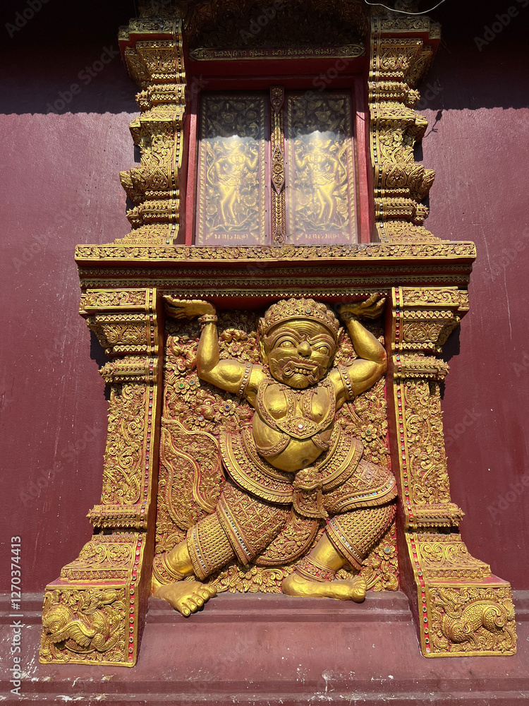 Window at Wat Sri Suphan Buddhist temple