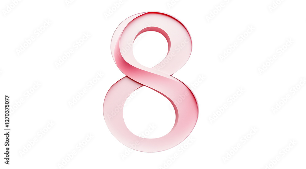 8 March, International Women's Day, pink eight, close up, created with Generative AI technology, PNG 8 March, International Women's Day, pink eight, close up, created with Generative AI technology, PNG