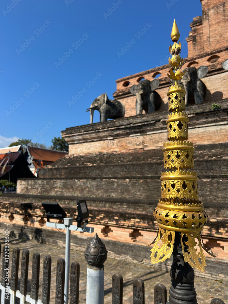Wat Chedi Luang Buddhist temple in Chiang Mai