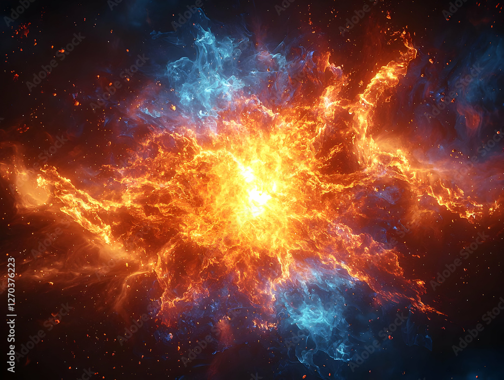 Fiery Collision: Plasma Burst, Intense Energy Fiery Collision: Plasma Burst, Intense Energy