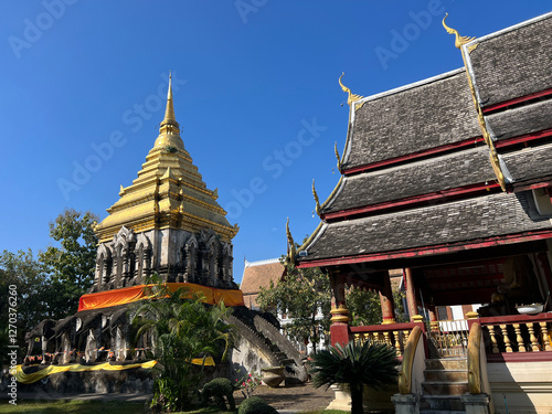 Obraz na płótnie Wat Chiang Mun Buddhist temple in Chiang Mai w salonie