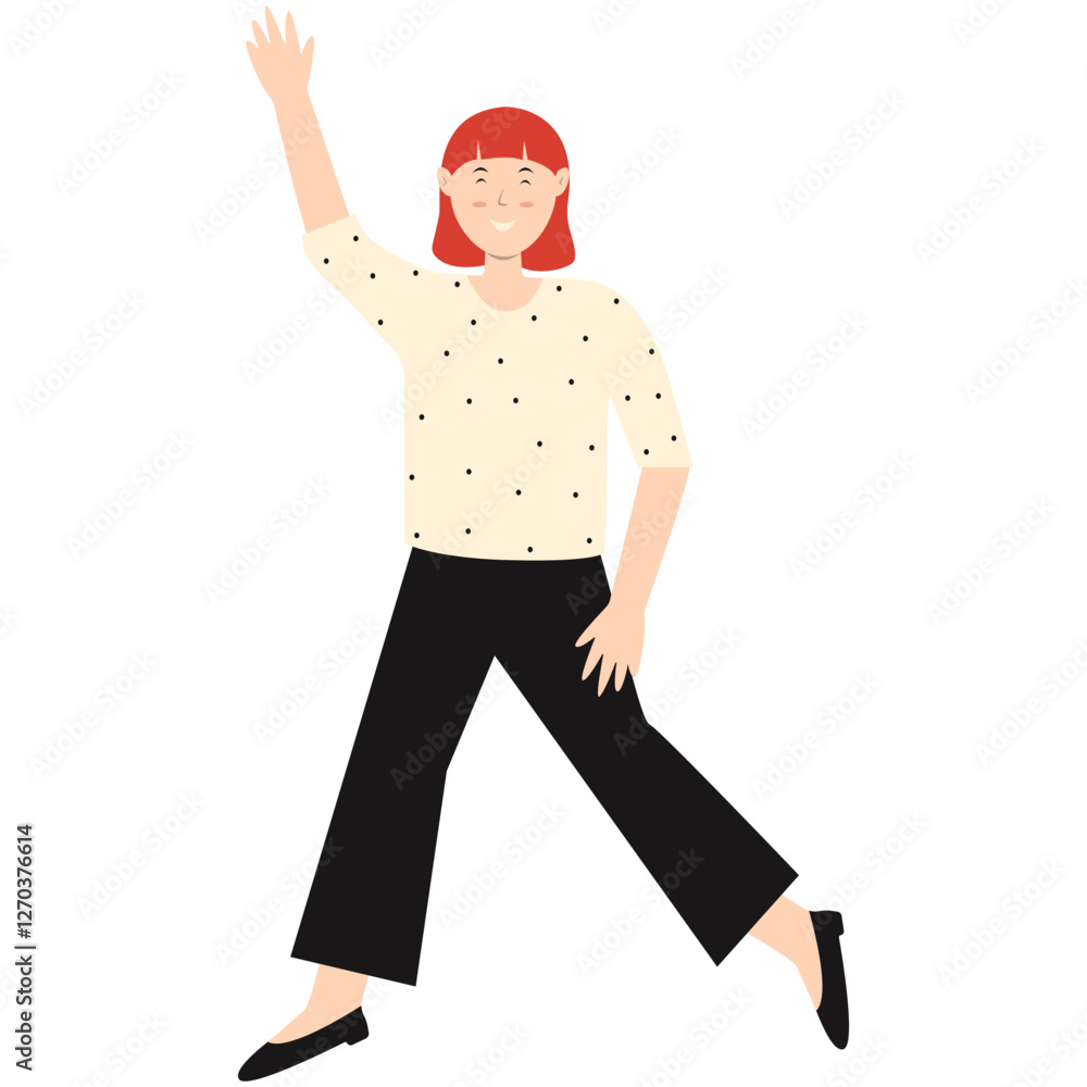 Happy Smiling Person Character with Flat Cartoon Design. Vector Illustration Happy Smiling Person Character with Flat Cartoon Design. Vector Illustration