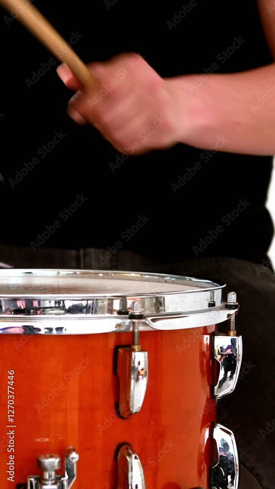 Drummer playing his drum kit Drummer playing his drum kit