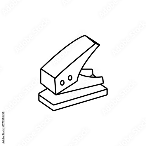 Compact Hole Puncher Outline Icon, with a small hole that is practical and portable.