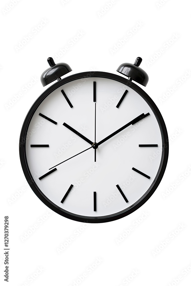 Sleep calm concept. Classic black alarm clock showing the time, perfect for time management concepts. Sleep calm concept. Classic black alarm clock showing the time, perfect for time management concepts.