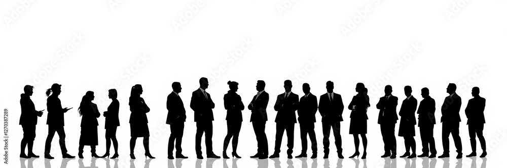 Dynamic Silhouettes of Diverse Business People Engaging in Strategic Discussions in Urban Setting Dynamic Silhouettes of Diverse Business People Engaging in Strategic Discussions in Urban Setting