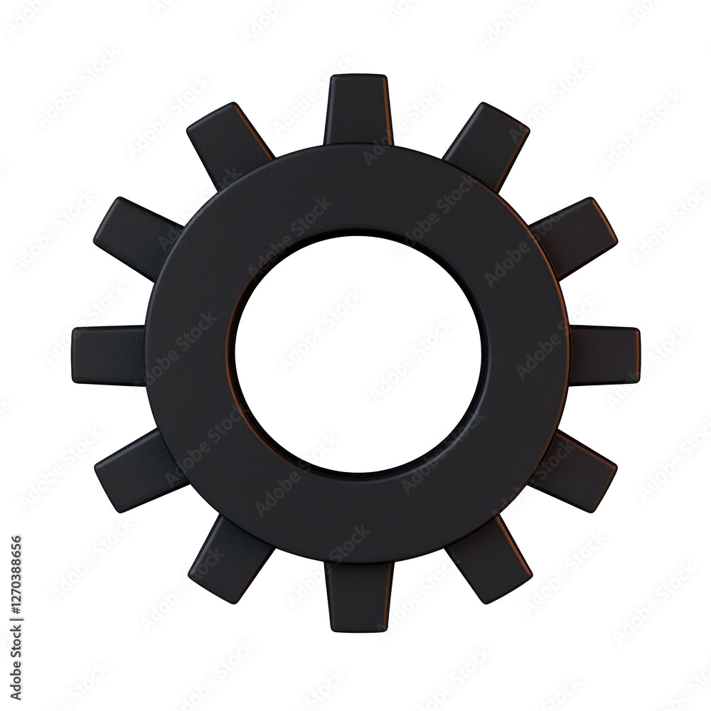 Fototapeta premium Trade growth concept. A sleek black gear symbolizing precision and engineering in modern industry.