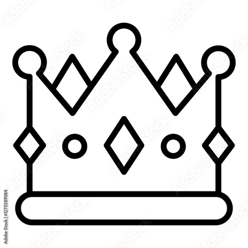 Crown with Large Gemstone outline icon Single large gemstone, standout feature