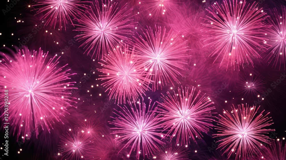 Naklejka premium sky fireworks pink