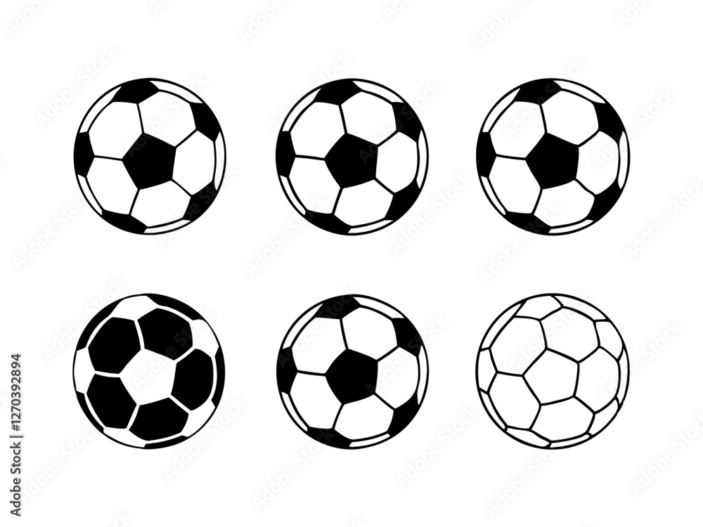 Soccer ball set icons set, Vector icon, Line art Vector, Doodle Icon Soccer ball set icons set, Vector icon, Line art Vector, Doodle Icon