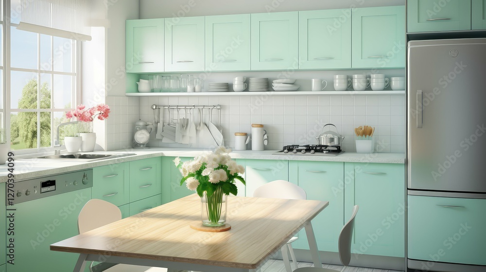 Fototapeta premium appliances mint green