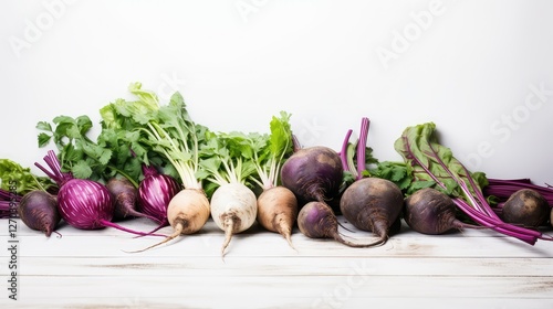 beets vegetables on white wood photo