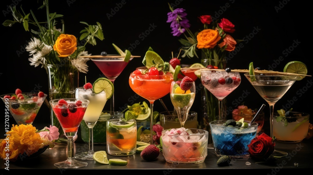 Fototapeta premium drinks cocktails table