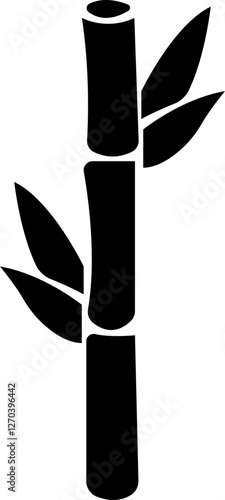 Bamboo, sugarcane vector icon , in glyph style designs elements, sweeteners for drinks. leaves, sugar ingredient stem. Design elements for social network and application. on transparent background.