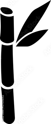 Bamboo, sugarcane vector icon , in glyph style designs elements, sweeteners for drinks. leaves, sugar ingredient stem. Design elements for social network and application. on transparent background.