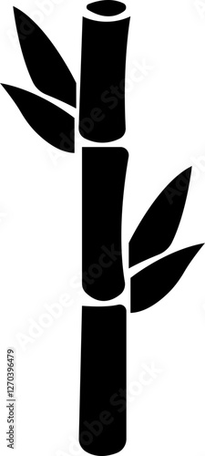 Bamboo, sugarcane vector icon , in glyph style designs elements, sweeteners for drinks. leaves, sugar ingredient stem. Design elements for social network and application. on transparent background.