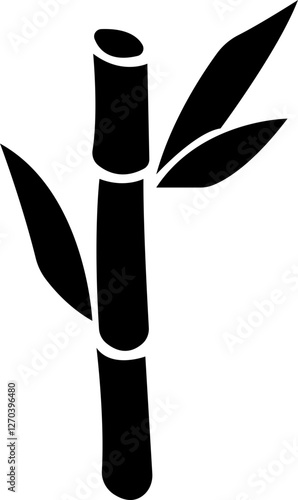 Bamboo, sugarcane vector icon , in glyph style designs elements, sweeteners for drinks. leaves, sugar ingredient stem. Design elements for social network and application. on transparent background.