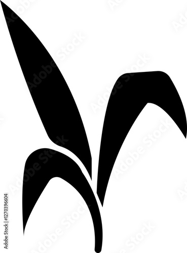 Bamboo, sugarcane vector icon , in glyph style designs elements, sweeteners for drinks. leaves, sugar ingredient stem. Design elements for social network and application. on transparent background.