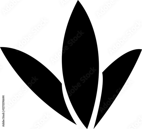 Bamboo, sugarcane vector icon , in glyph style designs elements, sweeteners for drinks. leaves, sugar ingredient stem. Design elements for social network and application. on transparent background.