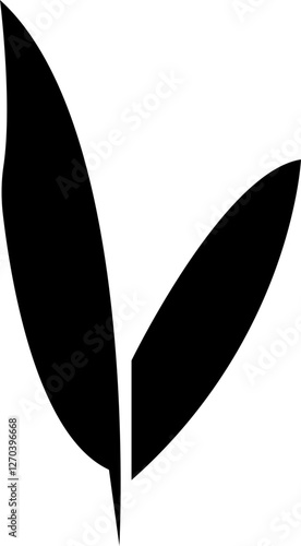 Bamboo, sugarcane vector icon , in glyph style designs elements, sweeteners for drinks. leaves, sugar ingredient stem. Design elements for social network and application. on transparent background.