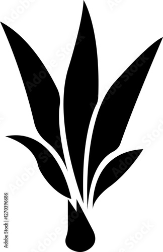 Bamboo, sugarcane vector icon , in glyph style designs elements, sweeteners for drinks. leaves, sugar ingredient stem. Design elements for social network and application. on transparent background.