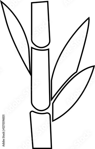 Bamboo, sugarcane vector icon , in glyph style designs elements, sweeteners for drinks. leaves, sugar ingredient stem. Design elements for social network and application. on transparent background.