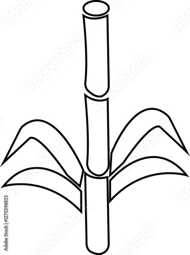 Bamboo, sugarcane vector icon , in glyph style designs elements, sweeteners for drinks. leaves, sugar ingredient stem. Design elements for social network and application. on transparent background.
