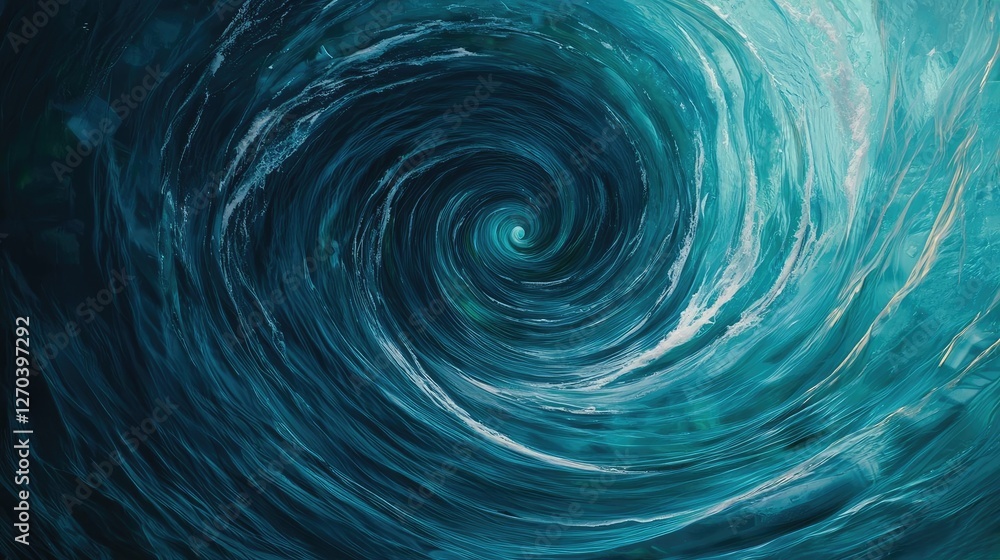 Plastic pollution idea. Abstract spiral of ocean water creates a mesmerizing wave effect. Plastic pollution idea. Abstract spiral of ocean water creates a mesmerizing wave effect.