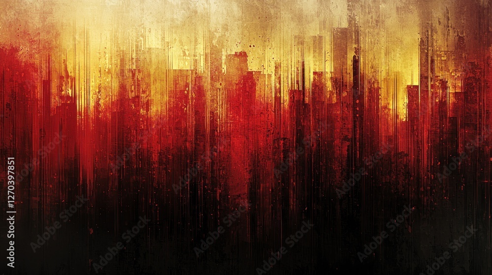 Abstract Red and Gold Cityscape Grunge Urban Texture Background Abstract Red and Gold Cityscape Grunge Urban Texture Background