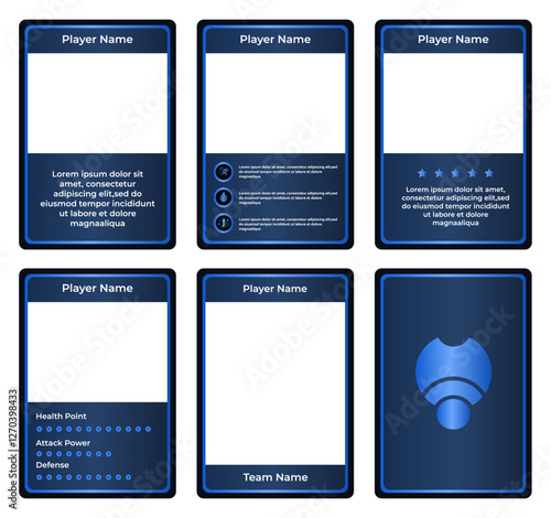 games bundle card border with classic theme and navy blue color, for in-game materials and trading cards