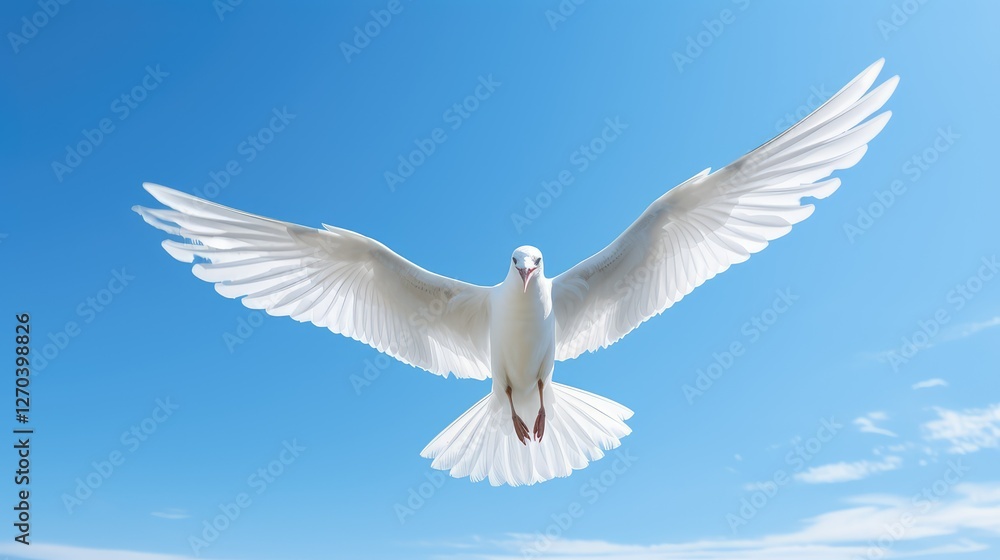 Obraz premium soaring white blue background