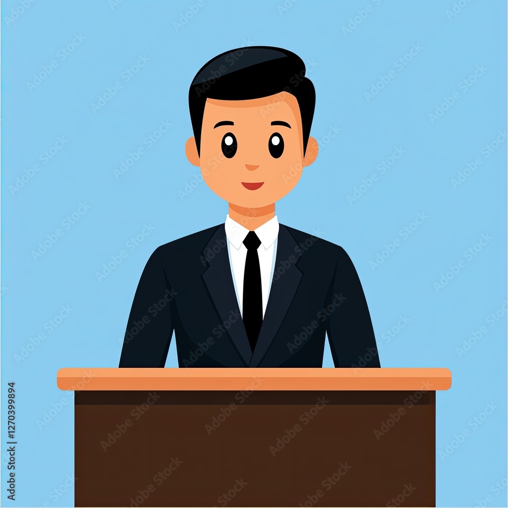 Ieadership communication for trust-building A professional man in a suit standing confidently at a podium, ready to address an audience. Ieadership communication for trust-building A professional man in a suit standing confidently at a podium, ready to address an audience.