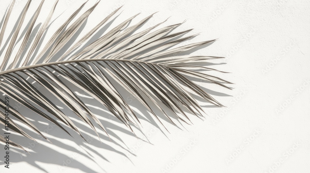 Obraz premium Palm leaf shadow wall summer minimal design